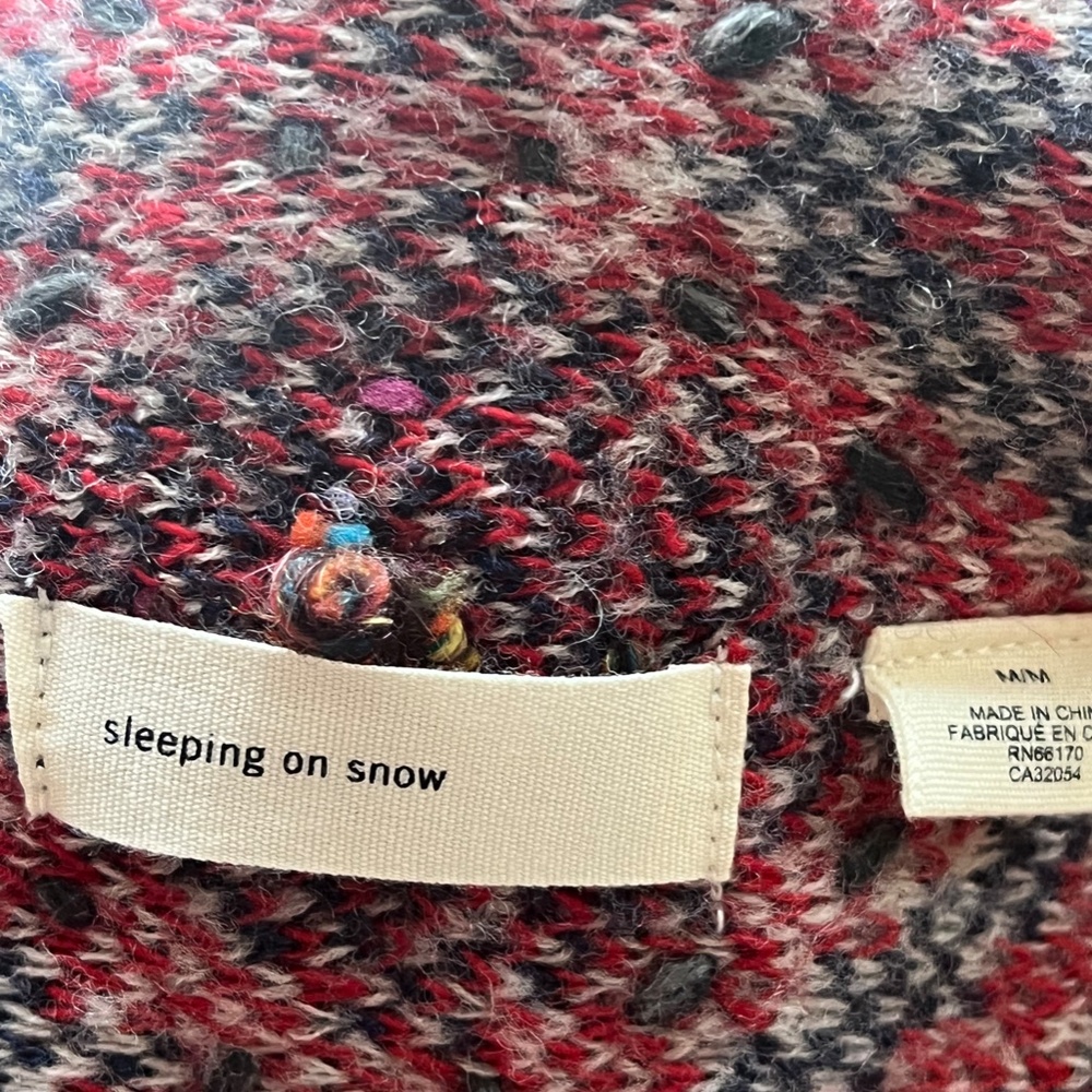 Anthropologie Sleeping on Snow Echoing Argyle Cardigan Women's Size M - Picture 5 of 6